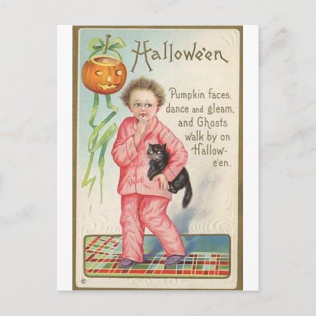 Vintage Halloween Tarjetas de felicitación clásica (Anverso)