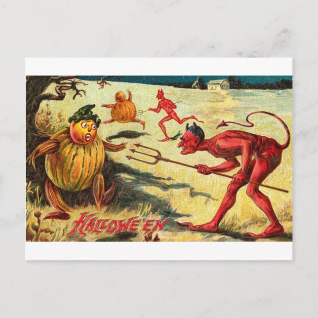 Vintage Halloween Tarjetas de felicitación clásica (Anverso)