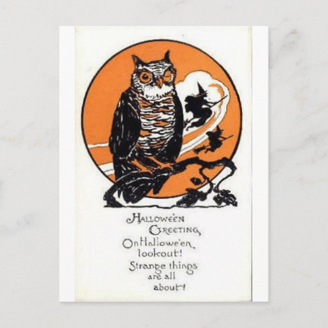 Vintage Halloween Tarjetas de felicitación clásica (Anverso)