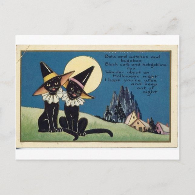 Vintage Halloween Tarjetas de felicitación clásica (Anverso)