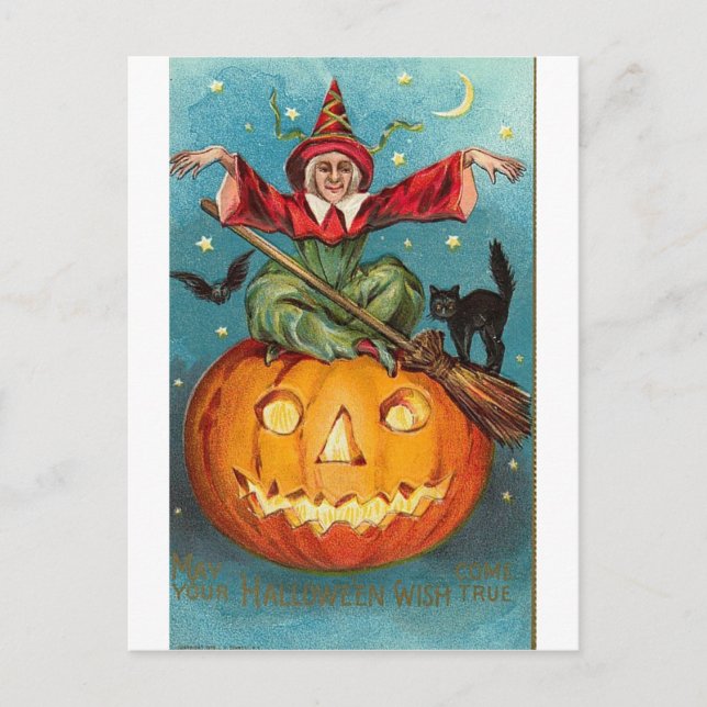 Vintage Halloween Tarjetas de felicitación clásica (Anverso)