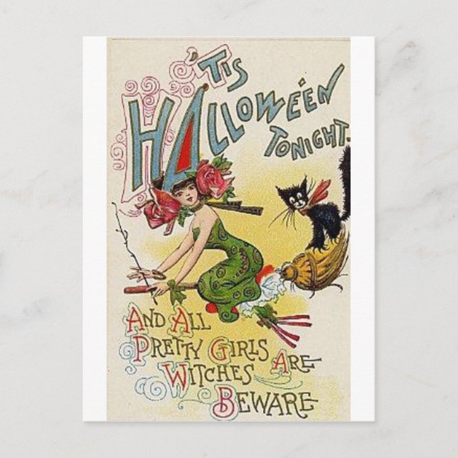 Vintage Halloween Tarjetas de felicitación clásica (Anverso)