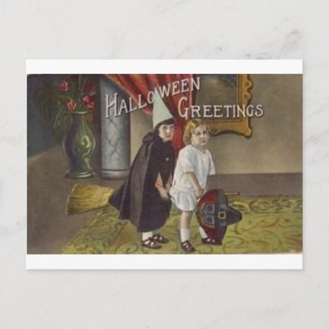 Vintage Halloween Tarjetas de felicitación clásica (Anverso)