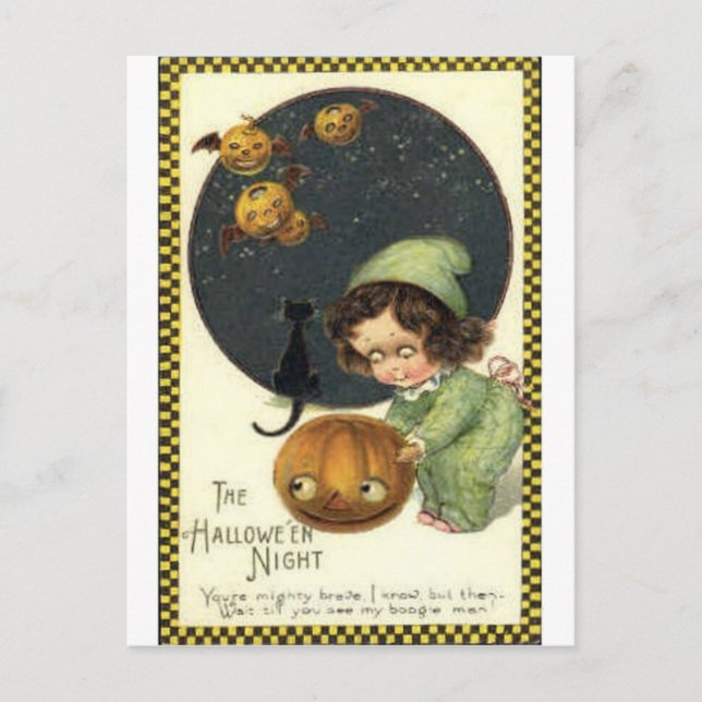 Vintage Halloween Tarjetas de felicitación clásica (Anverso)