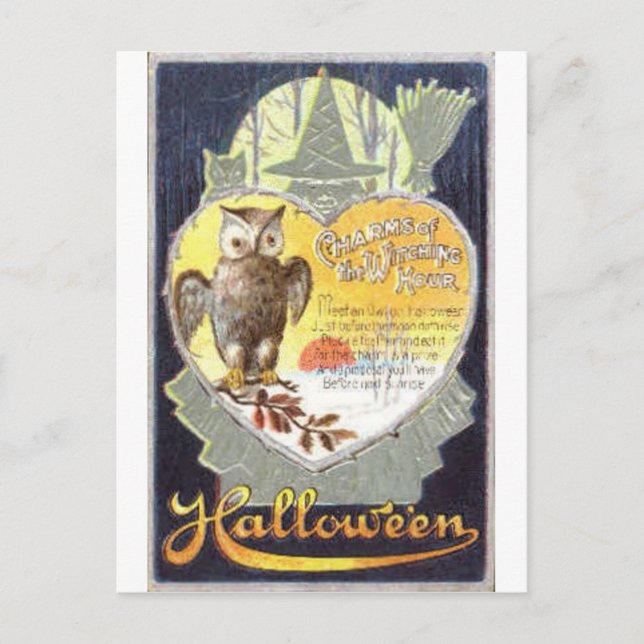 Vintage Halloween Tarjetas de felicitación clásica (Anverso)