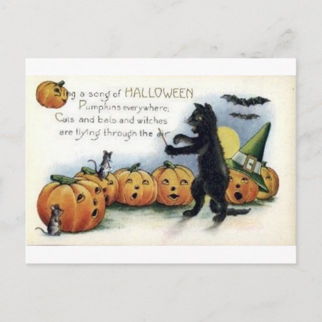 Vintage Halloween Tarjetas de felicitación clásica (Anverso)