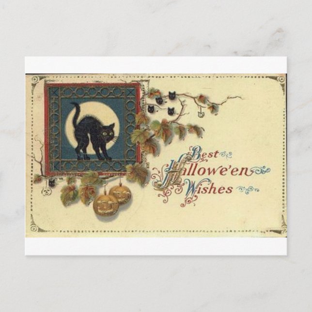 Vintage Halloween Tarjetas de felicitación clásica (Anverso)