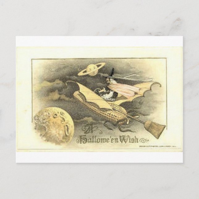 Vintage Halloween Tarjetas de felicitación clásica (Anverso)