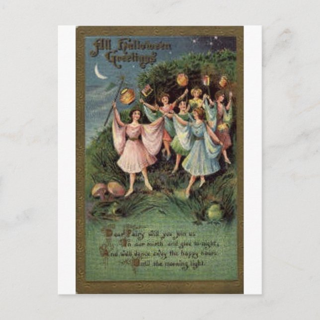 Vintage Halloween Tarjetas de felicitación clásica (Anverso)