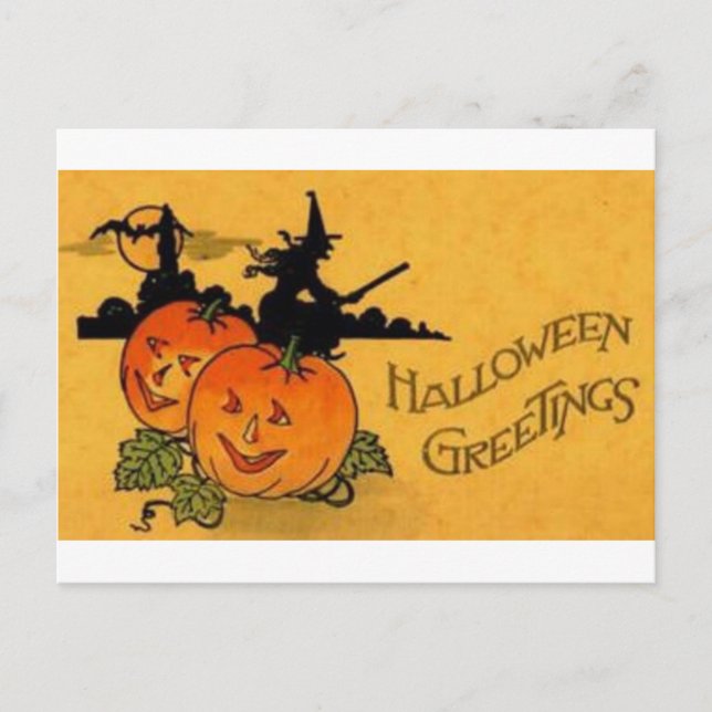 Vintage Halloween Tarjetas de felicitación clásica (Anverso)