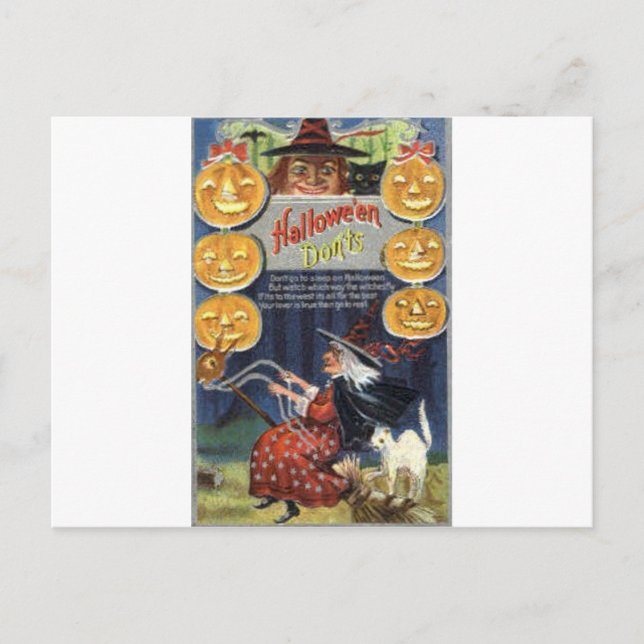 Vintage Halloween Tarjetas de felicitación clásica (Anverso)