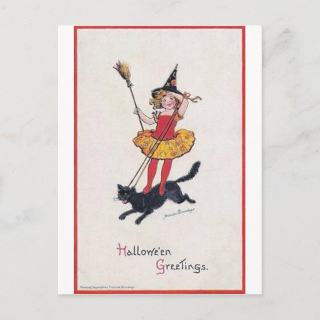 Vintage Halloween Tarjetas de felicitación clásica (Anverso)