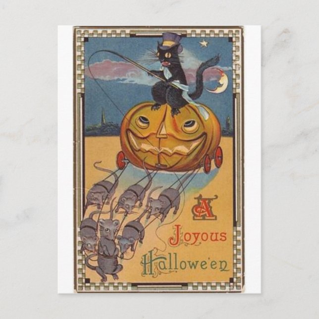 Vintage Halloween Tarjetas de felicitación clásica (Anverso)