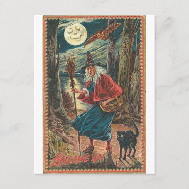 Vintage Halloween Tarjetas de felicitación clásica (Anverso)