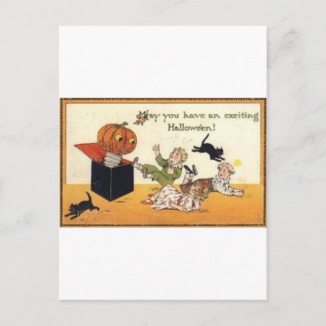 Vintage Halloween Tarjetas de felicitación clásica (Anverso)