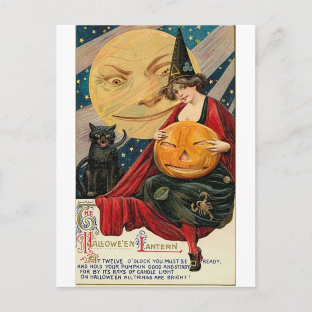 Vintage Halloween Tarjetas de felicitación clásica (Anverso)