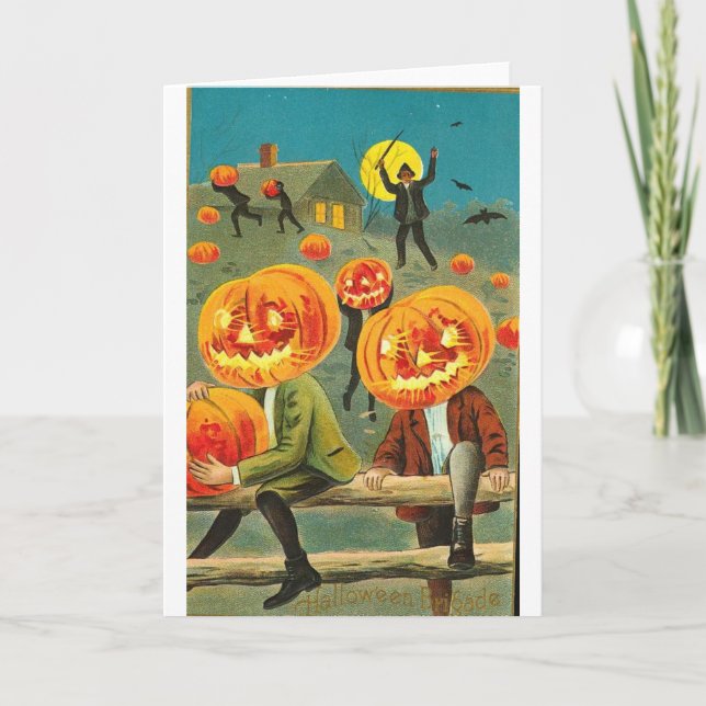 Vintage Halloween Tarjetas de felicitación clásica (Anverso)