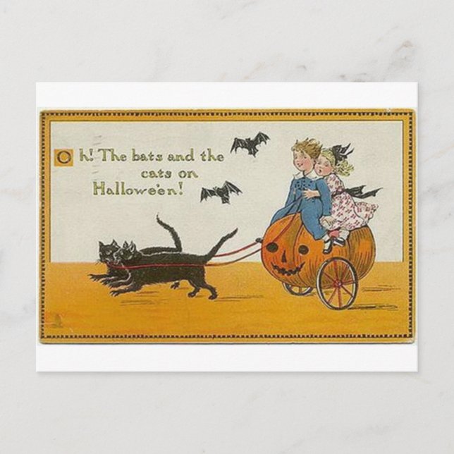 Vintage Halloween Tarjetas de felicitación clásica (Anverso)