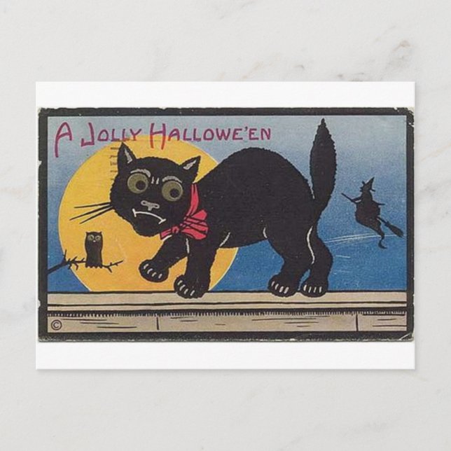 Vintage Halloween Tarjetas de felicitación clásica (Anverso)
