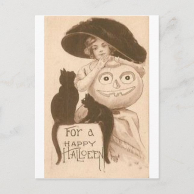 Vintage Halloween Tarjetas de felicitación clásica (Anverso)