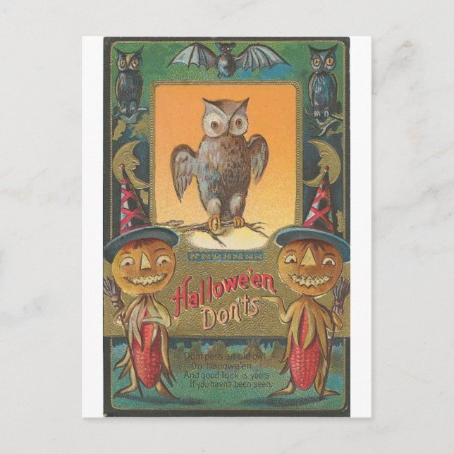 Vintage Halloween Tarjetas de felicitación clásica (Anverso)