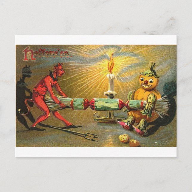 Vintage Halloween Tarjetas de felicitación clásica (Anverso)