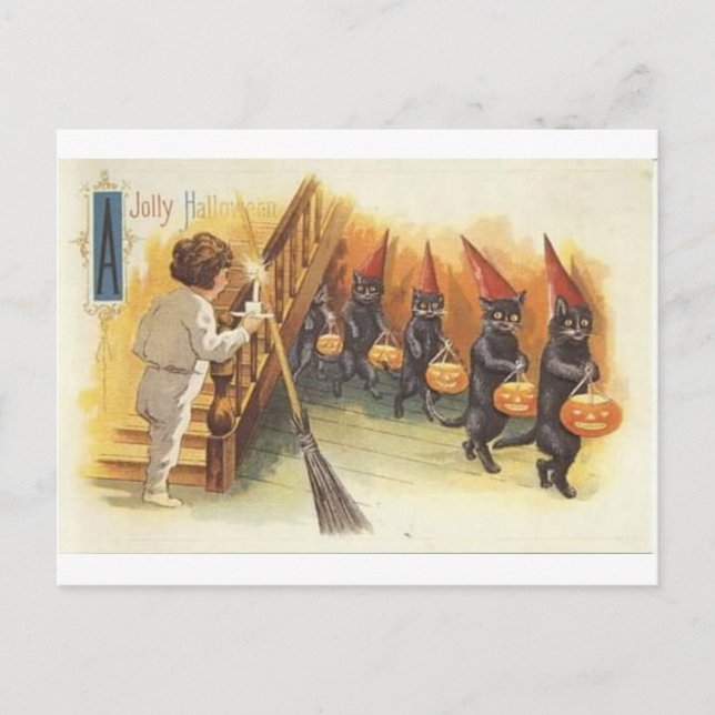 Vintage Halloween Tarjetas de felicitación clásica (Anverso)