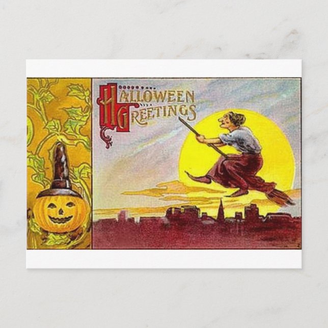 Vintage Halloween Tarjetas de felicitación clásica (Anverso)