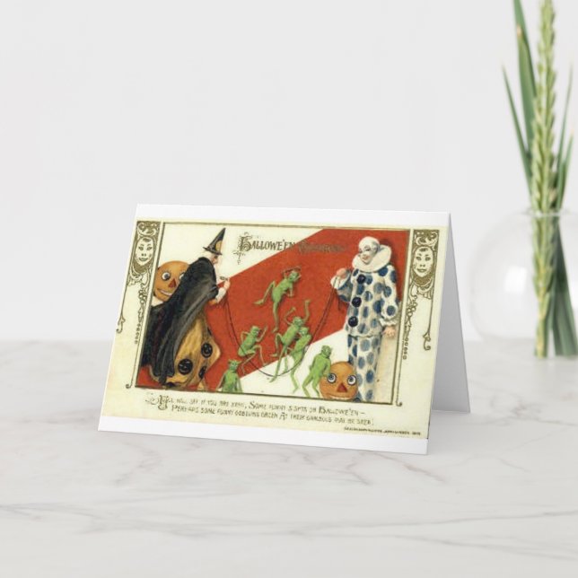 Vintage Halloween Tarjetas de felicitación clásica (Anverso)