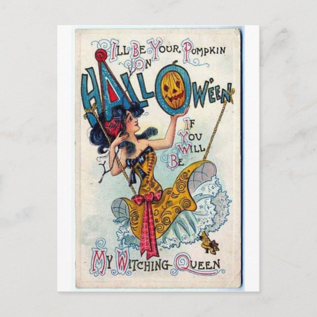 Vintage Halloween Tarjetas de felicitación clásica (Anverso)