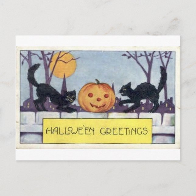 Vintage Halloween Tarjetas de felicitación clásica (Anverso)