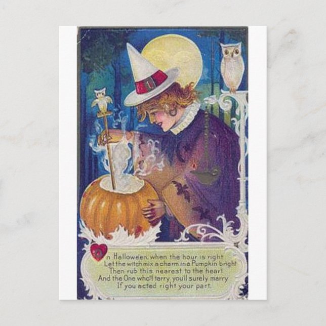 Vintage Halloween Tarjetas de felicitación clásica (Anverso)