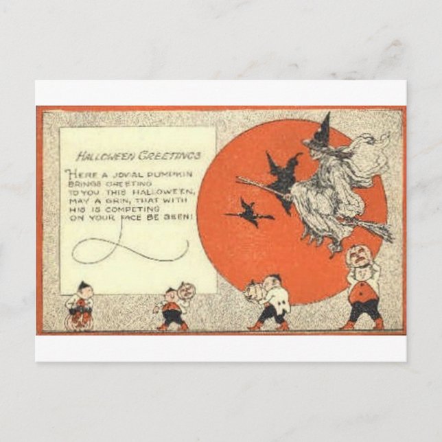Vintage Halloween Tarjetas de felicitación clásica (Anverso)