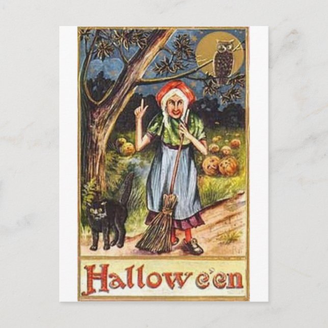Vintage Halloween Tarjetas de felicitación clásica (Anverso)