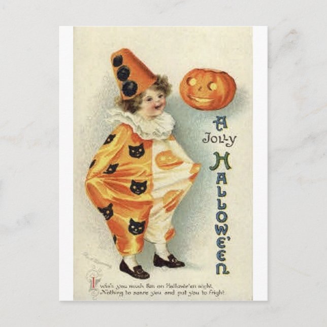Vintage Halloween Tarjetas de felicitación clásica (Anverso)