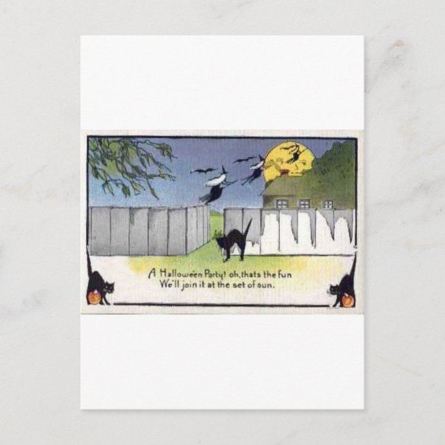 Vintage Halloween Tarjetas de felicitación clásica (Anverso)