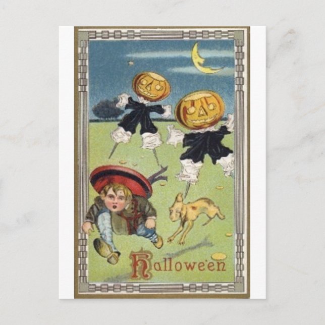 Vintage Halloween Tarjetas de felicitación clásica (Anverso)