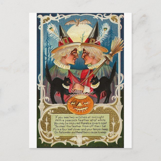 Vintage Halloween Tarjetas de felicitación clásica (Anverso)