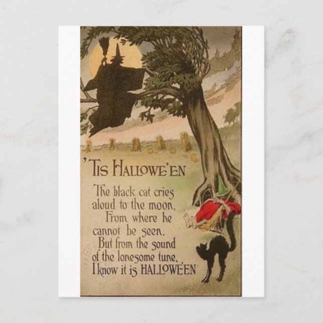 Vintage Halloween Tarjetas de felicitación clásica (Anverso)