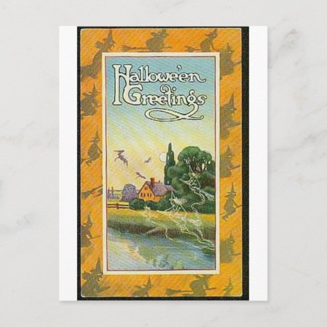 Vintage Halloween Tarjetas de felicitación clásica (Anverso)