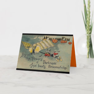 Vintage Halloween Volando Tarjeta de felicitación 