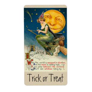 Vintage Halloween Witch Pegatina