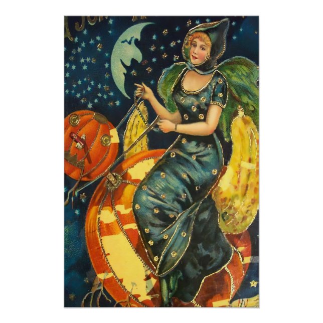 Vintage Halloween Witch Poster (Anverso)
