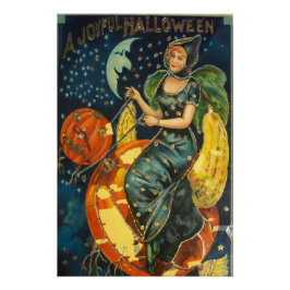 Vintage Halloween Witch Poster