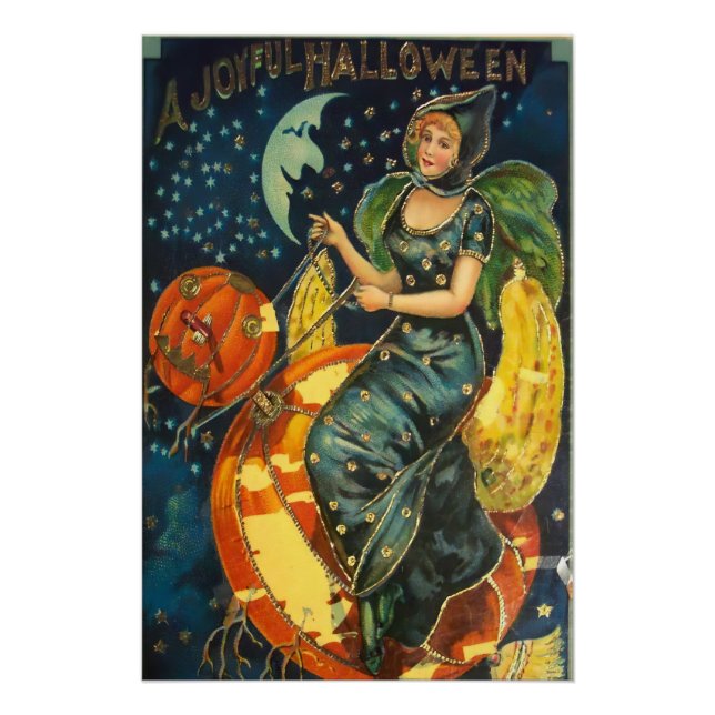 Vintage Halloween Witch Poster (Anverso)