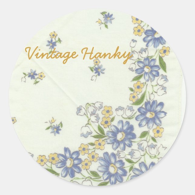 Vintage Hanky Pegatinas (Anverso)