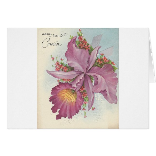 Vintage Happy Birday Cousin (Anverso (Horizontal))