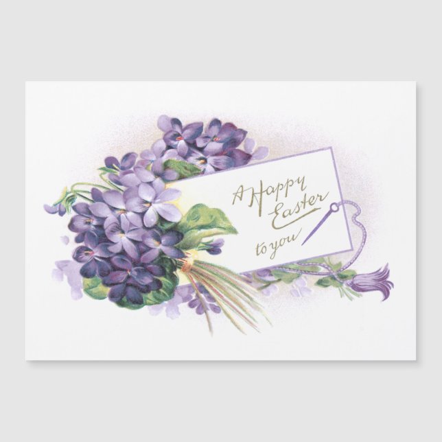 Vintage Happy Easter Violets (Anverso)