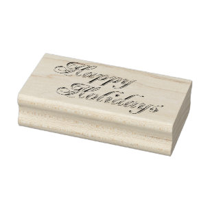 Vintage Happy Holidays Sentir Sello de arte de cau