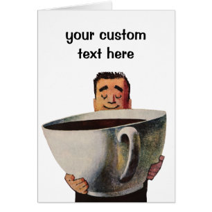 Vintage Happy Man Bebe Giant Cup of Coffee